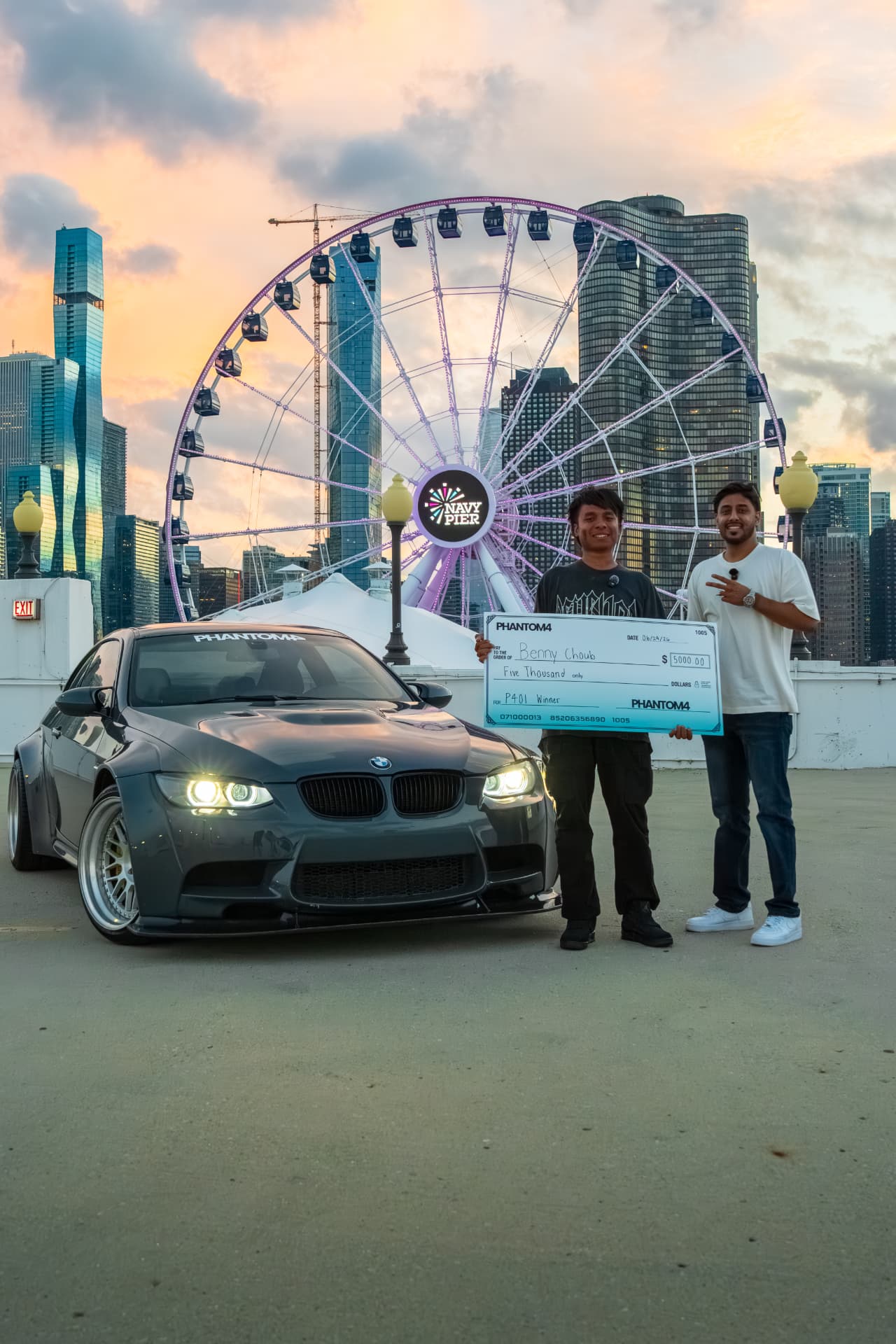 Benny Choub with his $5,000 check